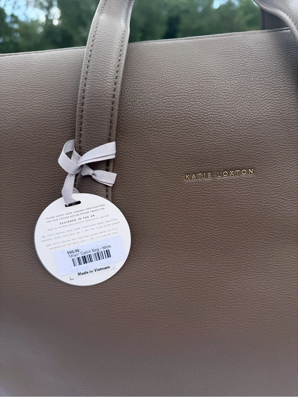 Katie Liston Milan Cabin Bag Taupe Leather-Look